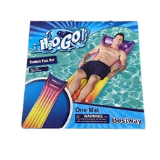 Bestway Inflatable Rainbow Swimming Floating Pool Mat Bed Lounger 6ft.x27in. NIB