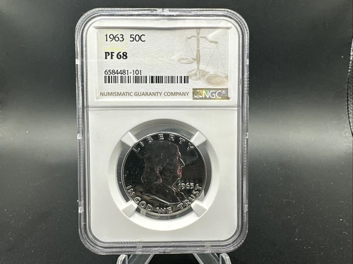 1963 50C Silver Proof Franklin Half Dollar NGC PF 68