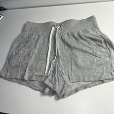 ATHLETA Womens Sz M MODERN METRO Shortie Grey Shorts Strings And Pockets