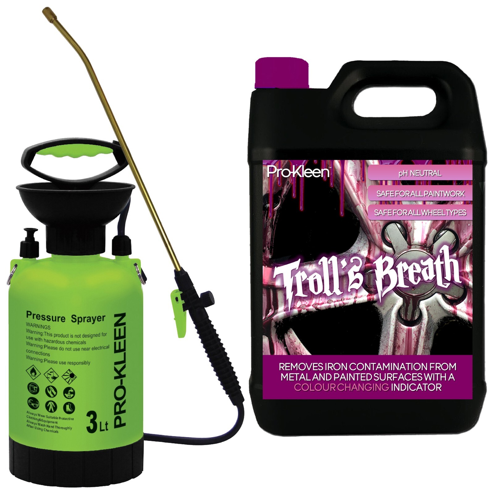 ProKleen Trolls Breath Iron Contamination Remover Alloy 5L & 3L Pump Sprayer - Image 2