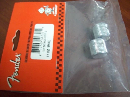 NEW Fender Barrel Knob Set For Tele, P. Bass - CHROME, 099-1366-000
