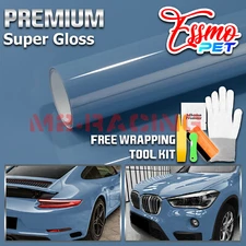 ESSMO PET Super Gloss Porcelain Blue Vehicle Vinyl Wrap Decal Glossy Like Paint