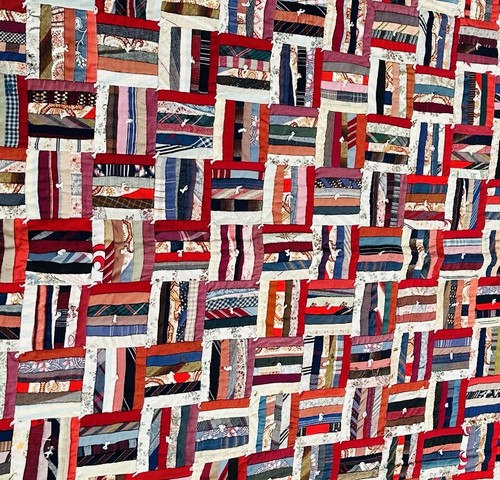 Museum of American Folk Art Handarbeit Chevron Quilt 71x67 mehrfarbig Vintage LESEN - Bild 5 von 24