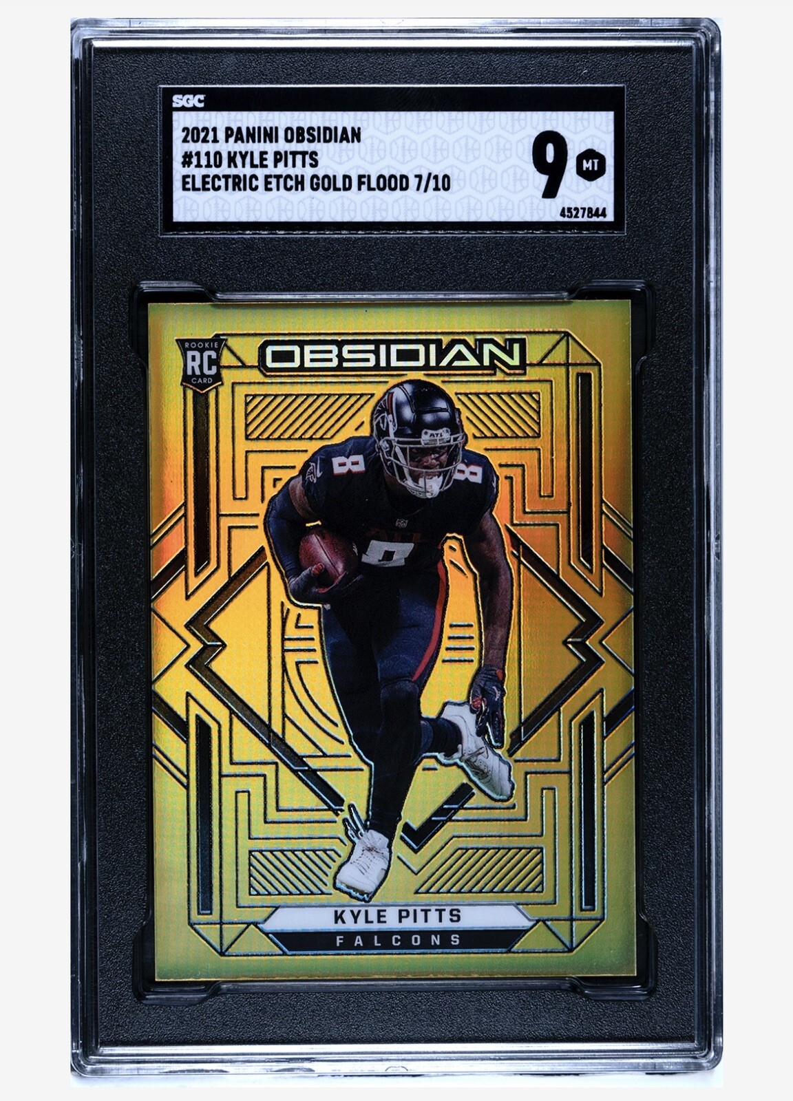 Kyle Pitts Panini Obsidian #110 Electric Etch Purple Flood
