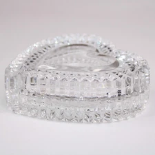 VINTAGE Heart Shaped Candy Dish Lead Crystal Glass Trinket Heart Shaped Box