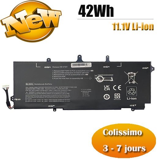 Batterie BL06042XL pour HP EliteBook Folio 1040 G1 1040 G2