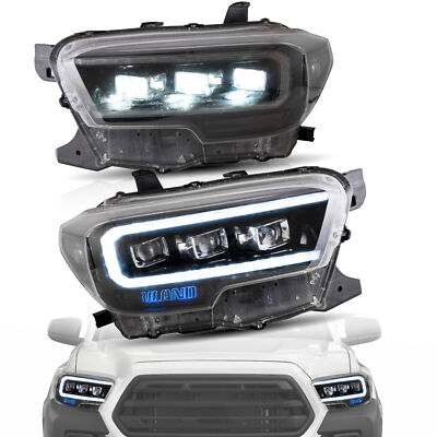 Pair LED Projector Headlights For 2016-2023 Toyota Tacoma W/Sequential Lamps