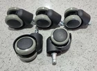Office Chair Casters 50mm Soft Wheel Friction Lock Unloaded - Set of 5 Free Post
