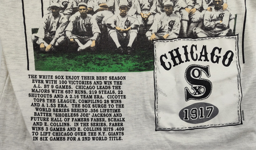 Vintage 1991 Long Gone 1917 Chicago White Sox World Champs 3/4 Sleeve Shirt XL - Picture 14 of 14