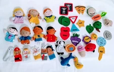 Finger Puppets, Play Pretend Food and Shapes Mixed Toys Early Learning 40 pieces