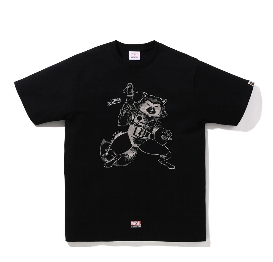 ありん BAPE KIDS MARVEL Tシャツ 黒　110cm正規品 100% Authentic BAPE x MARVEL ROCKET RACOON Shirt XL | eBay