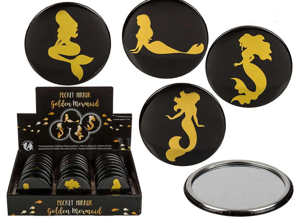 JAMEITOP 1/8 Handlicher Schminkspiegel / Taschenspiegel / Reisespiegel Meerjungfrau 7 CM