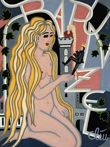 JACQUELINE DITT - Rapunzel's Haido 2015 Gemälde Frau Akt