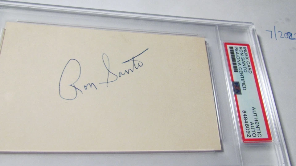 Ron Santo signed Index Card PSA Certified (2) - Image 2 of 4