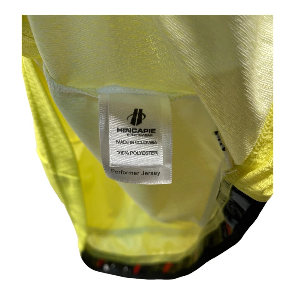 Camiseta deportiva de ciclismo Hincapie para mujer grande amarilla multicolor 3 bolsillos cremallera completa Foto 4 de 4