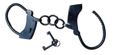 Vintage Handcuff Cast Iron Working Lock with Keys Western Handcuffs Reprotection