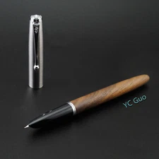Jinhao 51A Peach Wood Fountain Pen Hooded Extra Fine Nib 
