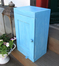 Altes kleines Apothekerschränkchen -shabby .chic -schwedisch Blau - abschließbar