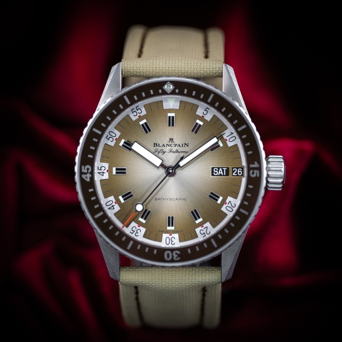 Blancpain Fifty Fathoms Bathyscaphe Day Date Desert Edition B&P