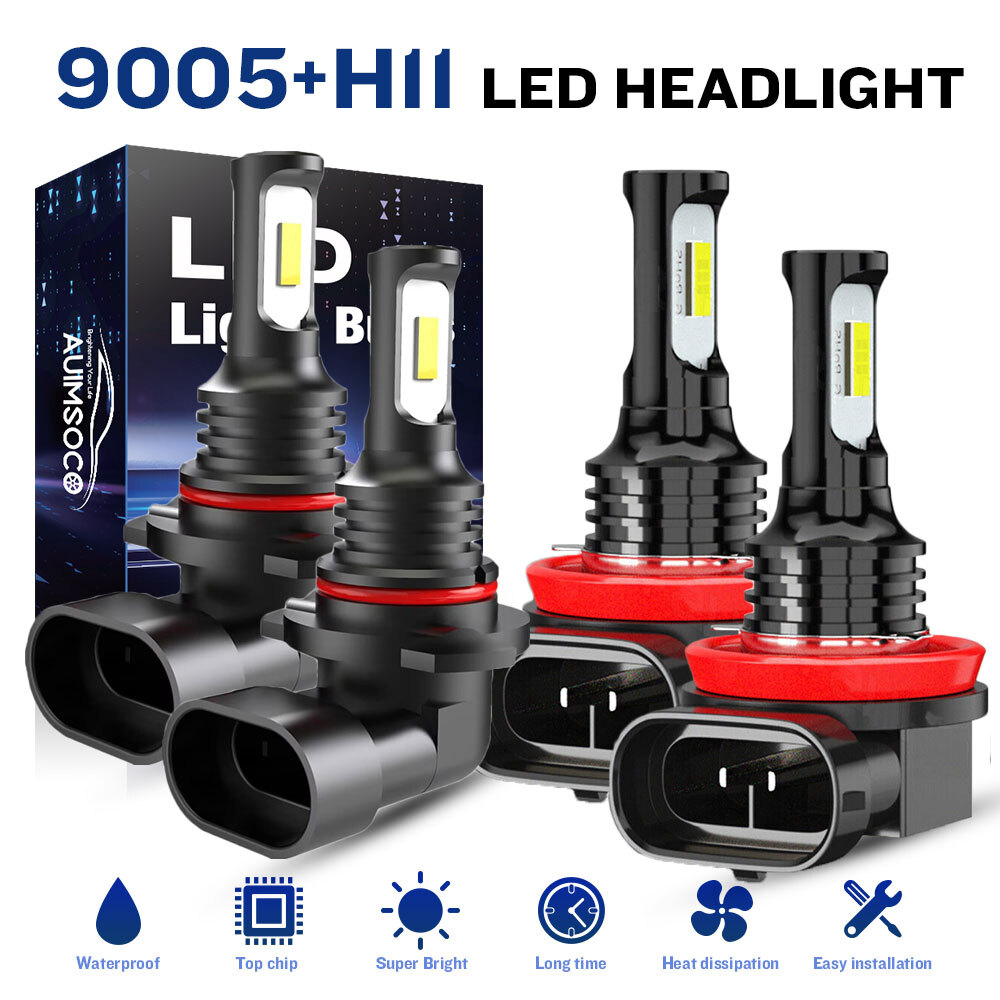 Led Headlight Bulbs 9005 9006 LED Headlight Combo Kit – 10,000K Super Bright White High/Low Beam Bulbs 9007 Headlight Bulbs - Foto 2