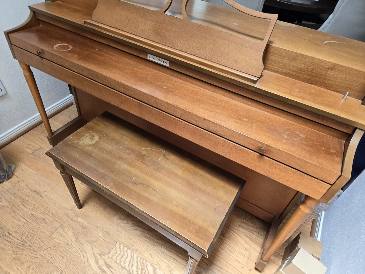 Vintage Mid-Century Used Baldwin Acrosonic Upright Piano Walnut
