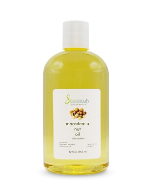 Macadamia Nut Oil Cold Pressed 100% Pure & Natural by Soapeauty 12 fl oz