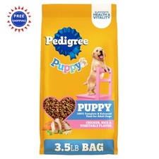 Puppy Food Dry 3.5 lb Pedigree with Chicken Rice Vegetables Flavor 5.71 per pound