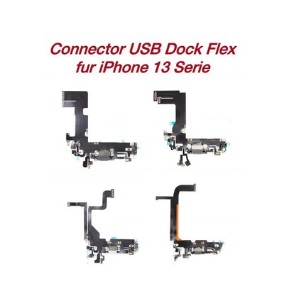 Ladebuchse iPhone 13/Pro/Max/mini/Anschluss Connector Flex Mikrofon Dock Schwarz