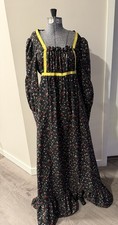Vintage 70s Floral Prairie Peasant Dress Empire Waist Ones Size Fits Most