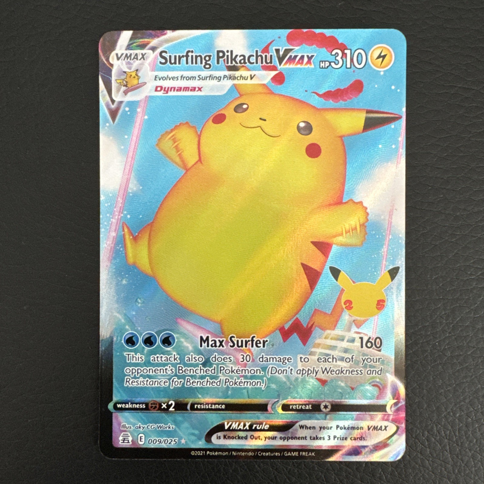 Surfing Pikachu VMAX 009/025 Pokemon Celebrations Full Art Ultra Rare NM Card