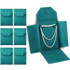 6 Pcs Velvet Necklace Jewelry Display Folder Travel Necklace Organizer Women ...