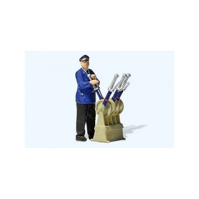 Preiser 28271 Stellwerksarbeiter DB mit Stellwerk Figurenpackung HO NEU