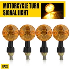 Universal 4pcs Mini Motorcycle Amber  Turn Signals Light Bright Black