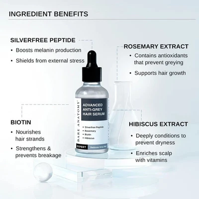 Bare Anatomy Advanced Anti-Grey Serum | Reduces Hair Greying - 50ML | FREE SHIP