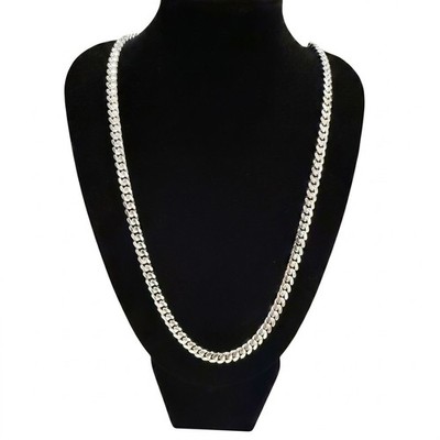 97 Gramm! Echte massive 925 Sterling Silber Miami Cuban Herren Jungen Kette Halskette