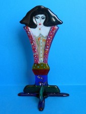 Art Deco Glass ~ Multi-Colour Topless Lady ~ Glass Figurine ~ Nice Condition
