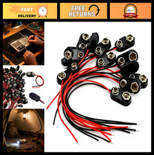120 Pack 9V Battery Connector Clips - Long Cable, Hard Plastic for DIY Projects