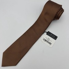 Bruno Piattelli Men  s 100 Silk Tie XL 62  Orange Geometric Design New W/Tags