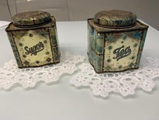 Vintage 40 -50 er Jahre Dodo Carnister England 2 Blechdosen (Sugar,Tea) Sammlers