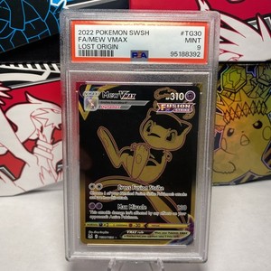 2022 POKEMON SWORD & SHIELD LOST ORIGIN #TG30 FULL ART/MEW VMAX PSA 9