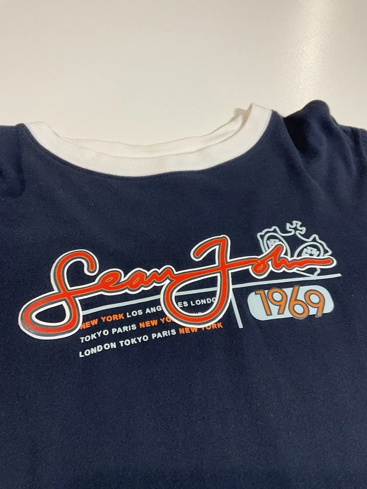 Camiseta De Colección Sean John Manga Larga En Capas Juvenil M Hip Hop Patinador Y2K Foto 2 de 4