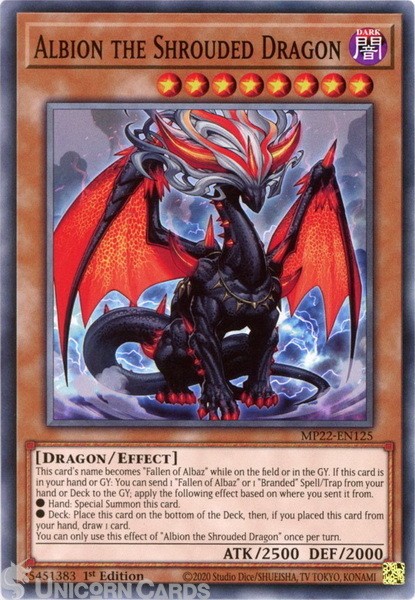 MP22-EN125 Albion the Shrouded Dragon Common 1st Edition Mint YuGiOh Card