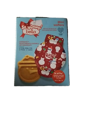 So Yummy By Bella Mini Waffle Maker Christmas SNOWMAN Design Red Holiday Edition
