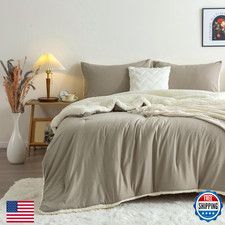 COTTEBED Fluffy Warm Sherpa Twin Size Comforter Reversible Ultra-Soft Thick Twin
