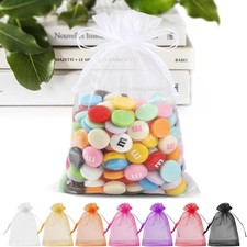 50 Pack Organza Bags 4 x 6 inch White Small Bag with Drawstring for Candy