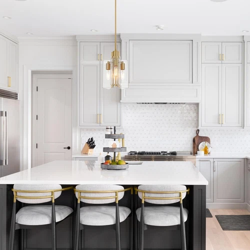 Brushed Gold 3-Light Pendant Fixture for Kitchen Island & Dining Room - Picture 8 of 9