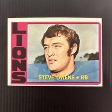 1972 TOPPS #25 STEVE OWENS ROOKIE CARD RC DETROIT LIONS EX *Hot Corner Vintage*. rookie card picture