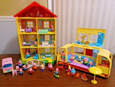 Peppa Pig 4 Story Dollhouse Lights Sounds, RV Camper, Ice Cream Truck 54 Pieces