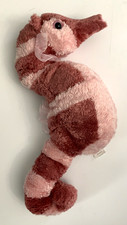 WILD REPUBLIC Seahorse 12" Plush Stuffed Animal Toy 2015 Pink Striped