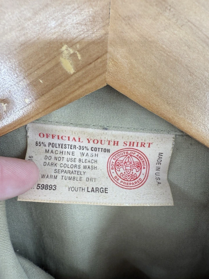 Boy Scouts of America Cub Scout Uniforme Juvenil Camisa Mezcla Poliéster Talla Grande Foto 3 de 4